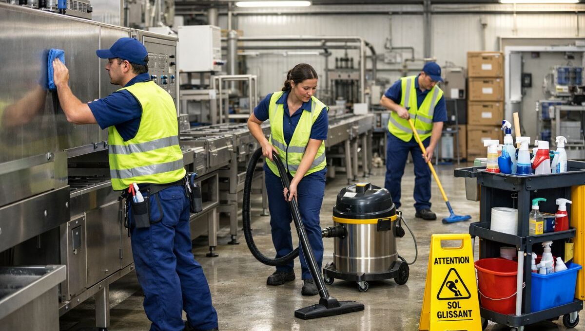 entreprise nettoyage sur un site de production